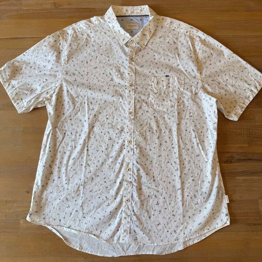7 Diamonds Spellbound Shirt Size XL White Floral Print Stretch